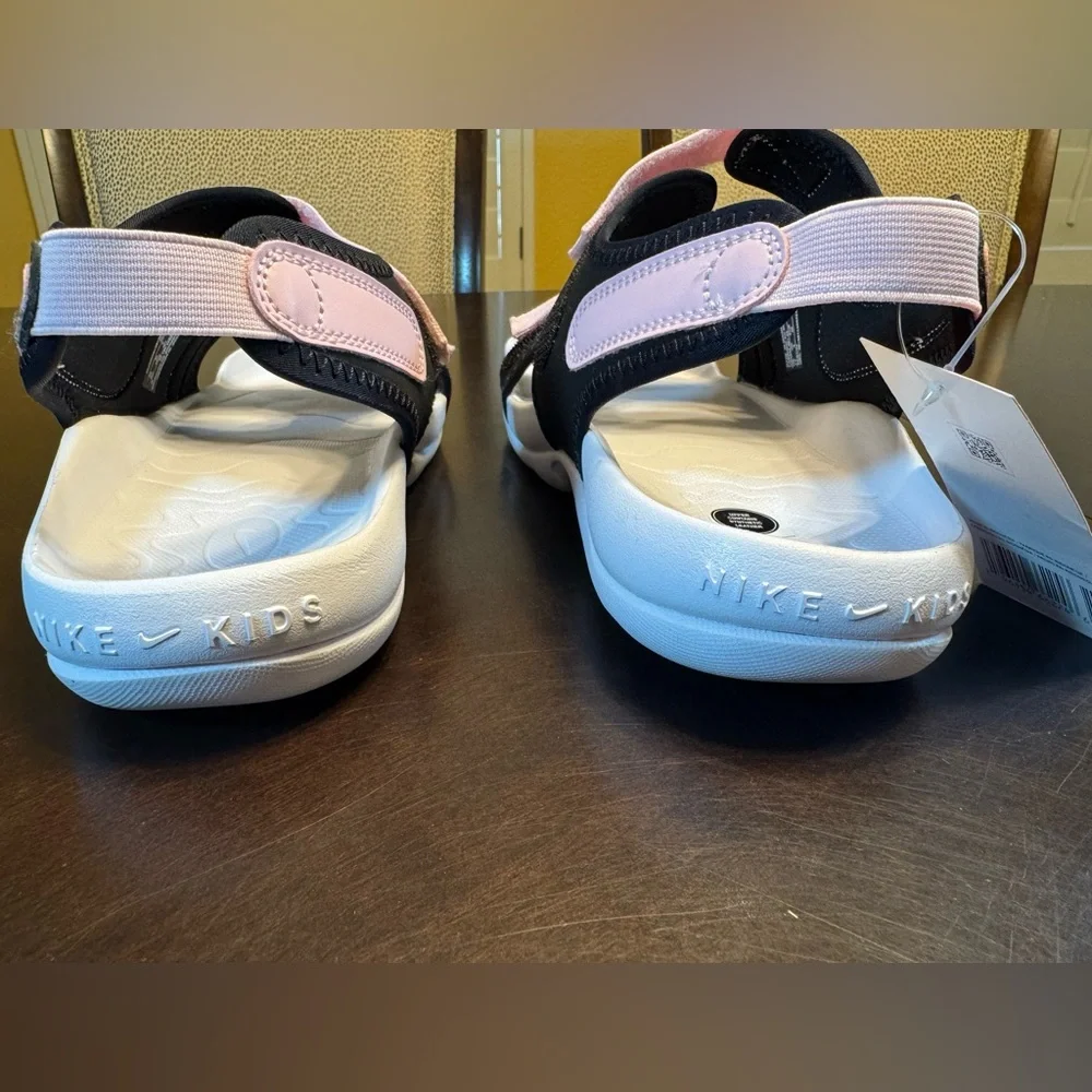 New Nike Sunray Sandals Pink Black Size 6Y